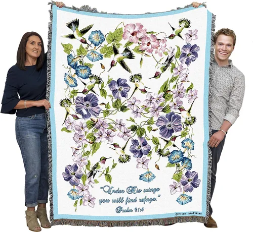 Miniatura 9 de Pure Country Weavers Great is Thy Faithfulness Blanket - Escrituras - Lamentaciones 3:23 - Tapiz cuadrado para regalo de regazo tejido de algodón