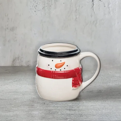Miniatura 3 de C&F Home Taza de cerámica de café de Navidad con muñeco de nieve, 16 onzas, versátil té, chocolate caliente, Navidad, vacaciones de invierno, regalo