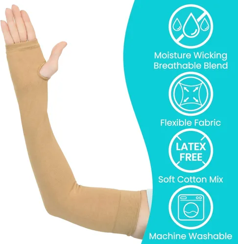 Miniatura 6 de Vive (2 pares) protectores de brazo para piel fina y moretones - Protectores de manga de brazo Geri para ancianos, hombres y mujeres