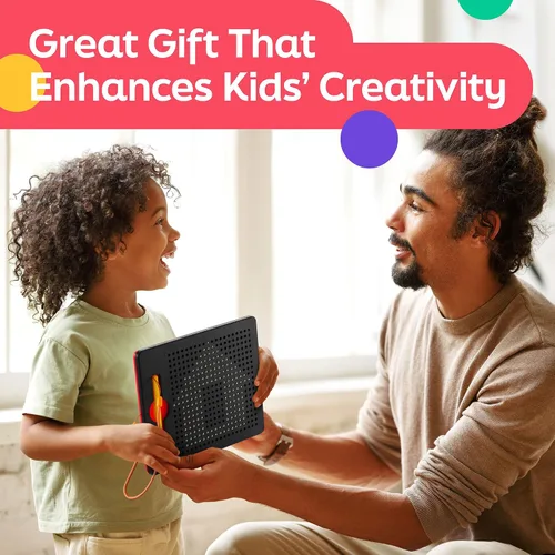 Miniatura 7 de AYNAT FUN - Tablero de dibujo magnético para niños, juguetes para hacer garabatos y bocetos, incluye lápiz digital magnético y cuentas para niñas