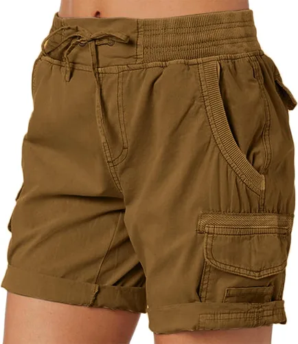 Pantalones cortos sueltos con levantamiento de glúteos de lino hasta la rodilla Pantalones cortos deportivos para mujer con bolsillos Pantalones