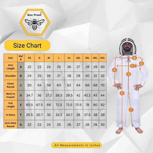 Miniatura 4 de Traje de abeja de algodón prémium con velo de esgrima, ideal para apicultores principiantes y comerciales con cremalleras de latón YKK, correas
