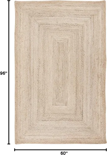 Miniatura 2 de SAFAVIEH Alfombra 5x8 - Colección Cape Cod - Marrón Natural, Jute Trenzado Hecho a Mano de Trama Plana (CAP252A)