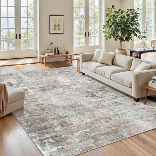 Miniatura 227 de Alfombra de pasillo Soalmost 2'6" x 10' lavable, alfombra antideslizante para cocina, baño, lavandería, alfombras vintage ultra delgadas para Beige