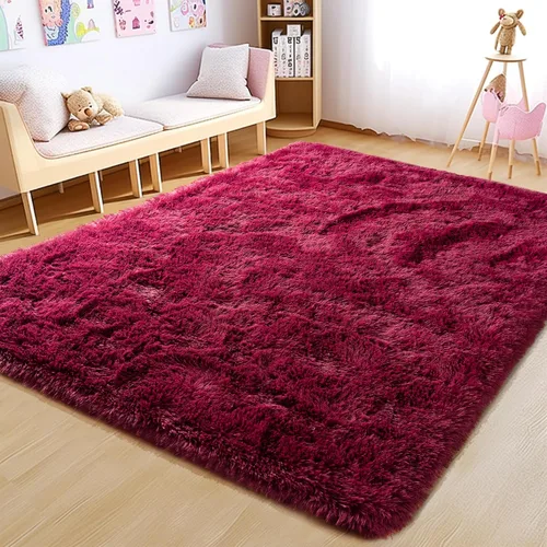 Miniatura 120 de Awaytail Alfombra Esponjosa Lavable 2x3 Pies, Pura Negra Alfombra para Silla de Escritorio Antideslizante, Alfombra Supersuave para Niños