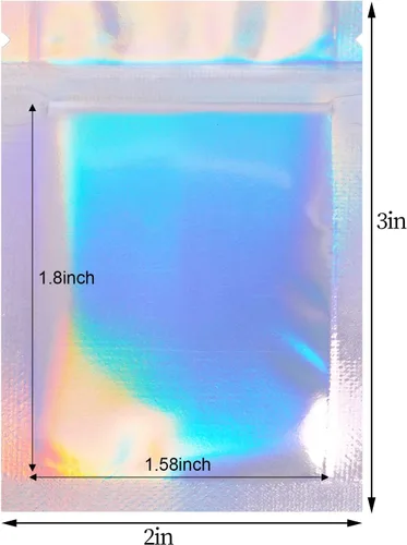 Miniatura 2 de 100 bolsas resellables a prueba de olores, bolsas planas transparentes para almacenamiento de alimentos, bolsas de embalaje de plástico de aluminio