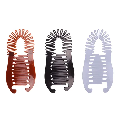 3 peines alargados de plástico entrelazados para el cabello, pinzas para el cabello de dos lados, accesorios para el cabello para cola de caballo