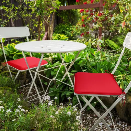 Miniatura 5 de GUEGLSA Cojines de asiento impermeables para interiores y exteriores, 16 x 16 pulgadas, cojín para silla de patio con lazos, almohadilla de asiento