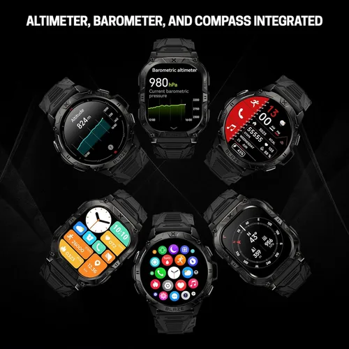 Miniatura 8 de Reloj inteligente CARBINOX Blaze con GPS – Rastreadores de fitness resistentes, impermeable IP69K, más de 170 modos deportivos, vidrio Gorilla