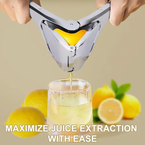 Miniatura 2 de Exprimidor de limón de acero inoxidable, exprimidor de cal resistente, exprimidor manual para limón, cítricos, naranja lima, fácil de apretar