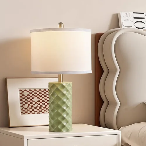 Miniatura 9 de Vitality Green & Star Diamond Lámparas de Mesa de Cerámica (Juego de 2) - 23" Lámparas Modernas de Lujo para Mesita de Noche, Dormitorios, Salas