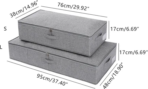 Miniatura 3 de Bolsas de almacenamiento de ropa transpirables plegables para debajo de la cama, caja de almacenamiento para ropa de cama de edredón, colchas