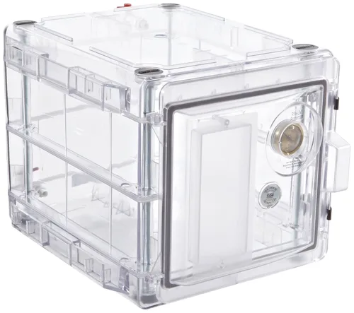 Miniatura 8 de SP Bel-Art Secador Clear 3.0 Gas-Purge - Armario desecador de purga de gas, 1.55 pies cúbicos ámbar con puertos de gas, diseño de cámara desecante