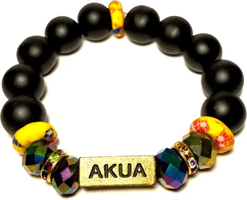 Miniatura 54 de Pulseras africanas tradicionales con nombre nacido en el día para mujeres de Ghana, materiales naturales, ajuste cómodo y holgado
