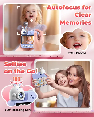 Miniatura 3 de Juguetes de impresión instantánea con cámara para niños, regalos de cumpleaños de Navidad para niñas y niños, cámara digital para niños de 3 4 5 6 7