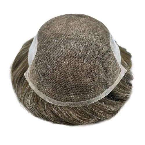 Miniatura 3 de Mens Toupee nudos blanqueados francés encaje tupé para hombres 100% europeo Remy sistema de reemplazo de cabello humano para hombres pieza de pelo