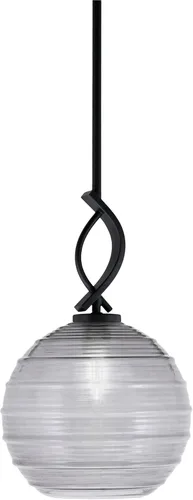 Miniatura 38 de Toltec Lighting Cavella Stem Colgado Mini colgante, acabado grafito, vidrio de muselina blanca de 4 pulgadas