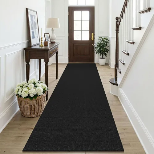 Miniatura 225 de KOZYFLY - Tapetes para entrada, lavable, tejido, con respaldo de goma antideslizante, de algodón, interiores, cocina, entrada, vestíbulo y puerta