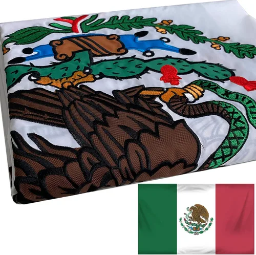 Miniatura 9 de Bandera de México MX de 4 x 6 para exteriores, doble cara, cabecera de lona de poliéster de colores vivos y 4 filas cosidas, banderas nacionales