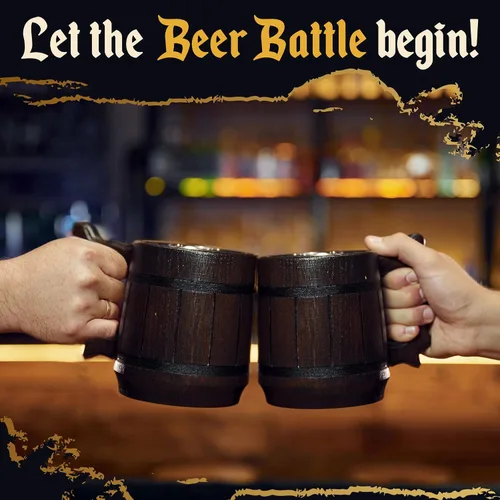 Miniatura 8 de Copa de acero inoxidable, hecho a mano, taza de cerveza, hombres, ecológica, recuerdo retro café Juego de 6 tazas retro marrón 20 onzas
