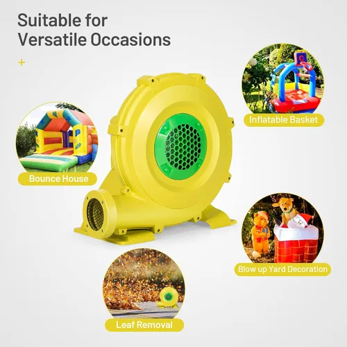 Miniatura 3 de Costzon Soplador de aire, soplador de 1.5 HP para casa de rebote, ventilador de bomba de 1100 W, soplador inflable comercial, perfecto para casa