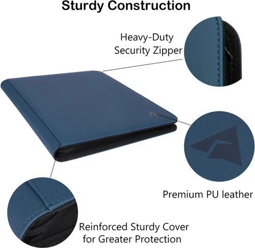 Miniatura 5 de Carpeta de carga superior, capacidad para más de 300 cargadores superiores, álbum de almacenamiento de tarjetas con cargador superior de 9 Azul
