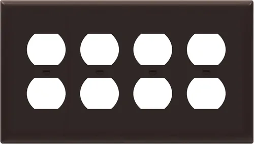 Miniatura 12 de enerlites Duplex placa de pared de salida, 1 – 4 Gang policarbonato, tamaño estándar, irrompible – Color Blanco..., Blanco