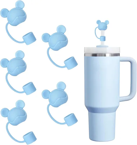 Miniatura 33 de Juego de 4 fundas de popote con diseño de estrella compatibles con vasos Stanley de 30 y 40 onzas, reutilizables, bonitas puntas de popote