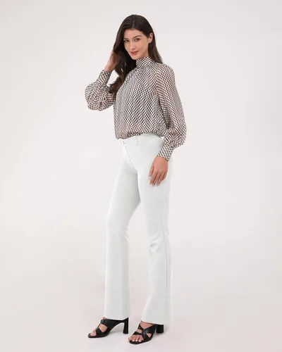 Miniatura 4 de ODODOS Pantalones de vestir clásicos de pierna recta para mujer, bolsillos sintéticos, pantalones de trabajo casuales, entrepierna de 293133 pulgadas