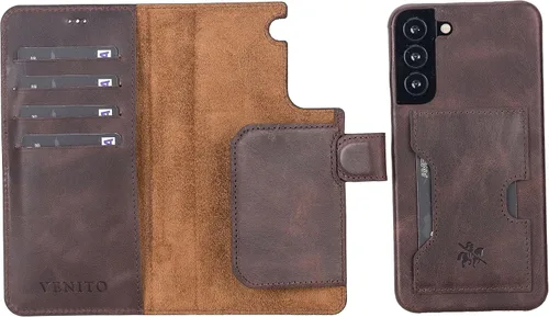 Miniatura 64 de Venito Florence - Funda de piel compatible con Samsung Galaxy S9, extra segura con bloqueo RFID, cartera desmontable para teléfono (gris decolorado)