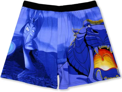 Miniatura 2 de Disney Aladdin Genie Jafar Mens Briefly Stated Boxer Lounge Shorts
