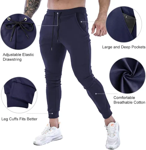 Miniatura 5 de Wangdo Pantalones deportivos ajustados para hombre pantalones de entrenamiento para gimnasio pantalones deportivos cónicos pantalones deportivos