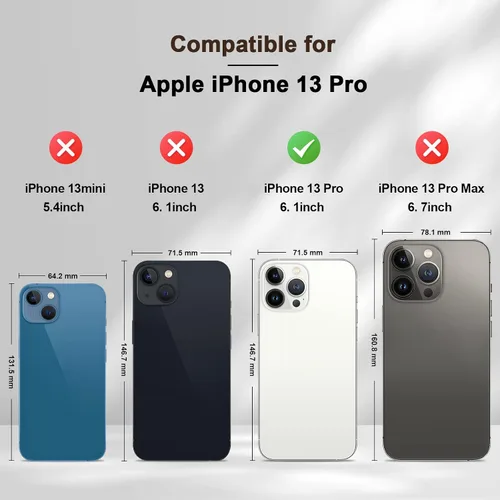 Miniatura 2 de Jasonyu Funda tipo cartera con tapa para iPhone 13 Pro, funda magnética de cuero con tarjetero, función atril, funda protectora duradera de TPU a