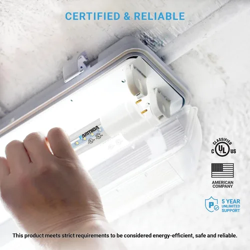 Miniatura 3 de PARMIDA - Paquete de 20 tubos de luz LED T8 híbridos tipo A+B, 4 pies, 18 W (reemplazo de 40 W), cubierta transparente, alimentación de extremo