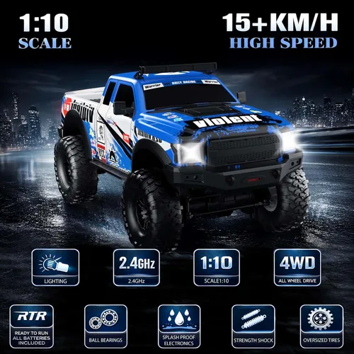 Miniatura 2 de RC Cars RC Crawler Escala 1/10 RTR Coche de Control Remoto 4WD 2.4GHz con Motor con Escobillas Todoterreno Racing Grado Hobby Modelo de Vehículo