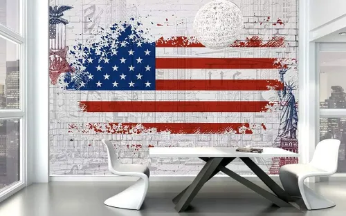 Miniatura 4 de City Wallpaper USA Flag Wall Mural New York City Wall Decor Statue of Liberty Wall Art Modern Country Home Decor Cafe Design