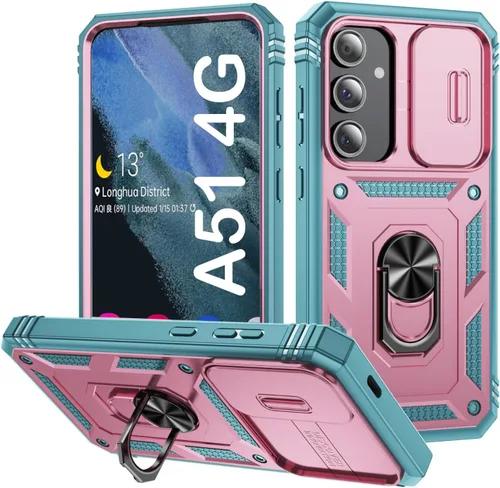 Miniatura 69 de PASNEW Funda para Samsung Galaxy A54, Soporte Metálico y Cubierta Deslizante para Cámara, Militar Multicapa Resistente de Cuerpo Completo a Prueba