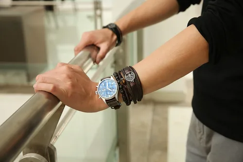 Miniatura 2 de HZMAN Pulseras de cuero genuino con diseño de árbol de la vida para hombres y mujeres, diseño de ojo de tigre, piedra natural, cuentas de roca