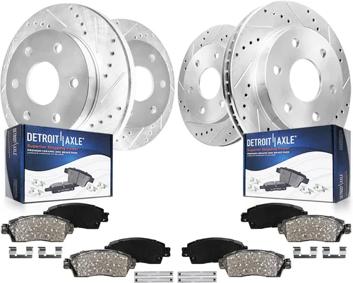 Miniatura 17 de Detroit Axle - Kit de frenos para Honda Accord 2008-2012, rotores de frenos de disco perforados y ranurados, pastillas de freno de cerámica 2009