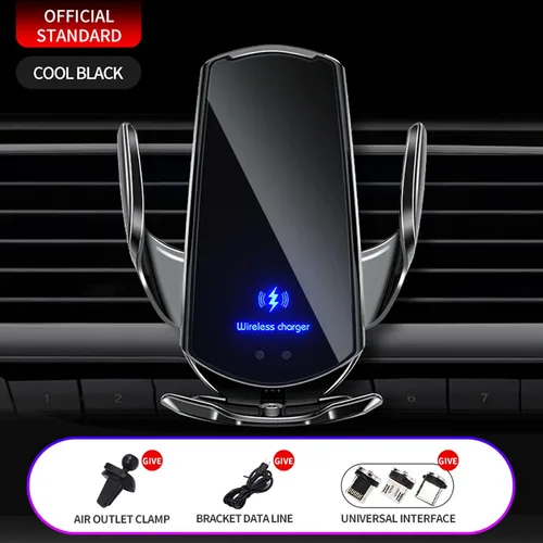 Miniatura 3 de Cargador de Coche Inalámbrico Automotriz por Inducción Eléctrica de 15W, Cargador Inalámbrico para Coche, Soporte de Ventilación de Coche, Montaje