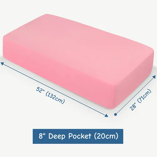 Miniatura 3 de NTBAY - Sábana bajera ajustable para cuna para bebé, color sólido y suave, 28.0 x 52.0 pulgadas Rosa