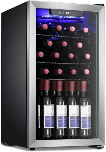 Miniatura 10 de Antarctic Star 0.6 pies cúbicos. Refrigerador mini para vino de pie libre, encimera para bodega de vino de 4 botellas, vino tinto, silencioso, Negro