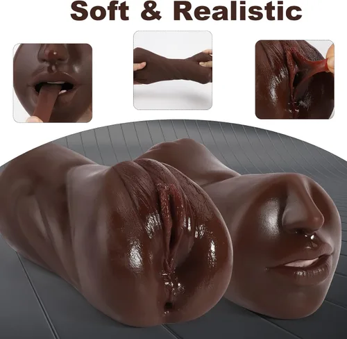 Miniatura 3 de Masturbadores Masculinos de Bolsillo con Vibrador de Bala - Masturbador Masculino 3 en 1 con 10 Modos de Vibración, Coños de Bolsillo con Boca