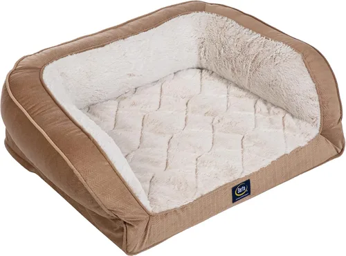 Miniatura 10 de Serta Cama ortopédica acolchada tipo sofá para perros - Marrón chocolate (Pequeño)
