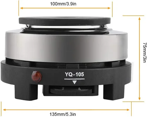Miniatura 9 de Tiiyee pequeña placa caliente de la placa caliente, 500W caliente placa eléctrica Moka Pot 110V Single Burner Portable Stove Cooktop Coffee Heater