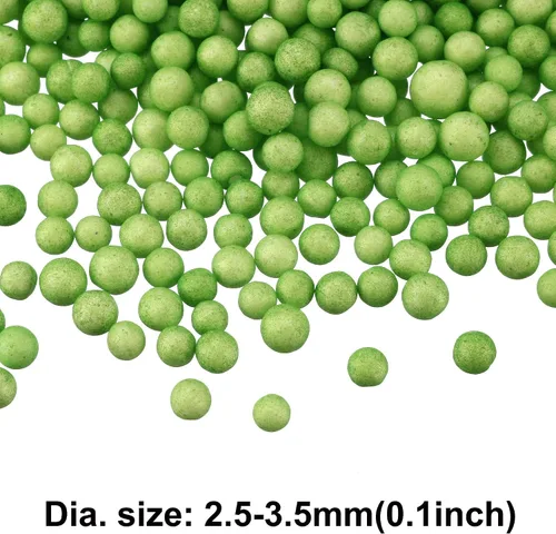 Miniatura 3 de uxcell Paquete de 4 bolas redondas de espuma de poliestireno verde de 0.1 pulgadas para las artes, manualidades, decoraciones de fiesta, rellenos