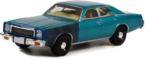 Miniatura 2 de Toy Cars Sargento Rick Hunter 1977 Plymouth Fury Blue Metallic Hunter (1984-1991) Serie de televisión Hollywood Series 1/64 Modelo de coche fundido