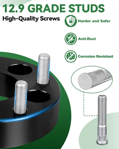 Miniatura 7 de Adaptadores de rueda 5x4.5 a 5x4.75, adaptador de rueda de 1 pulgada 5x114.3mm a 5x120.65mm con rosca de paso de 1/2-20 y orificio de buje de 73mm