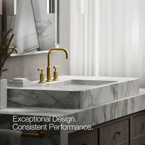 Miniatura 4 de Kohler 14406-4-2MB Purist® Grifo generalizado para lavabo de baño con manijas de palanca, 1.2 gpm, latón cepillado vibrante moderno