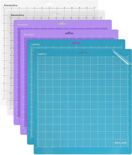 Miniatura 10 de Realike - Plantilla de corte de 12 x 12 pulgadas para Silhouette Cameo 5/4/3/2/1 (3 plantillas - agarre estándar, agarre ligero, agarre fuerte)